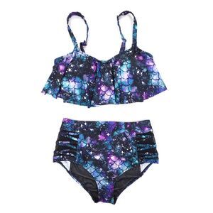 NEW Torrid Wireless Flounce Top High Rise Bottom Bikini Set Mermaid Celestial